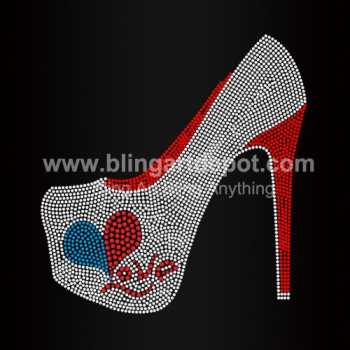 High Heel Rhinestone Love Heat Transfers High Heel Rhinestone Love Heat Transfers